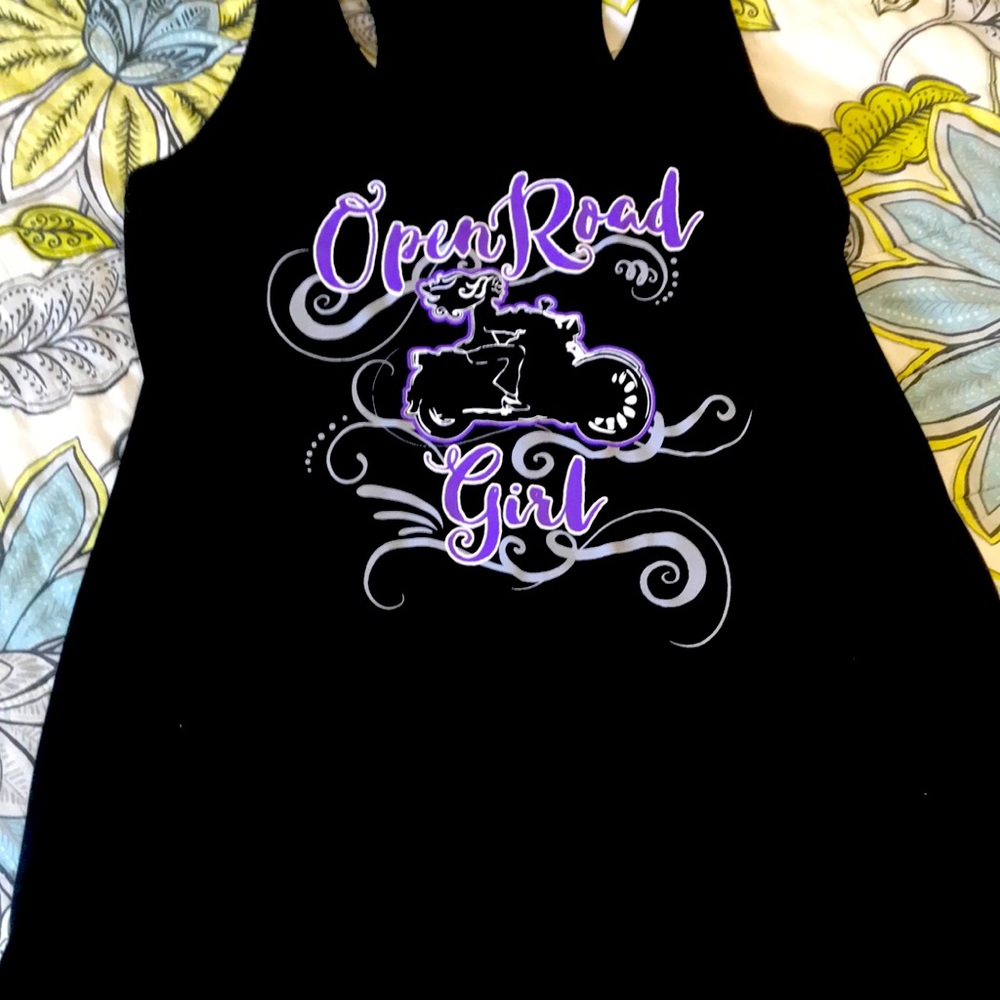 Ladies razor back biker tee